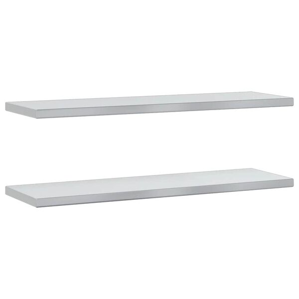 vidaXL Estantes de pared 2 uds acero inoxidable plateado 100x30 cm