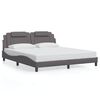 vidaXL Estructura de cama Viana sin colch&oacute;n cuero sint&eacute;tico gris 180x200 cm