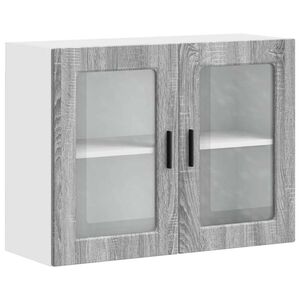vidaXL Armario de pared para cocina puerta cristal Porto gris sonoma