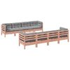 vidaXL Set de sof&aacute;s jard&iacute;n 9 pzas con cojines madera de abeto Douglas