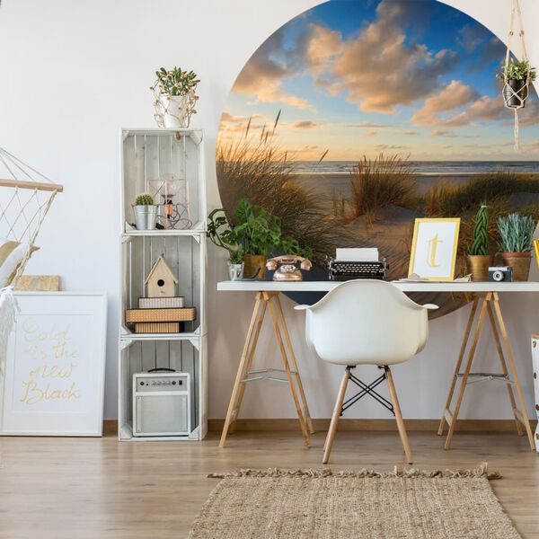 WallArt Círculo de papel pintado Beachlife 142,5 cm