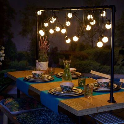Luxform Juego de luces de fiesta para jardín con 20 LED Honolulu