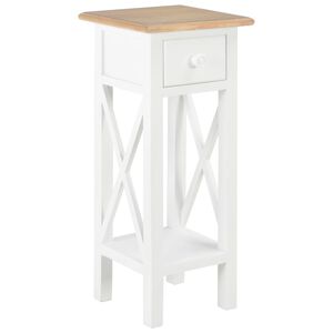 vidaXL Mesa auxiliar de madera blanca 27x27x65,5 cm