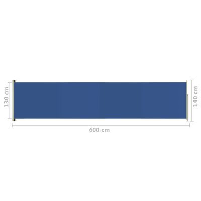 vidaXL Toldo lateral retráctil para patio azul 140x600 cm