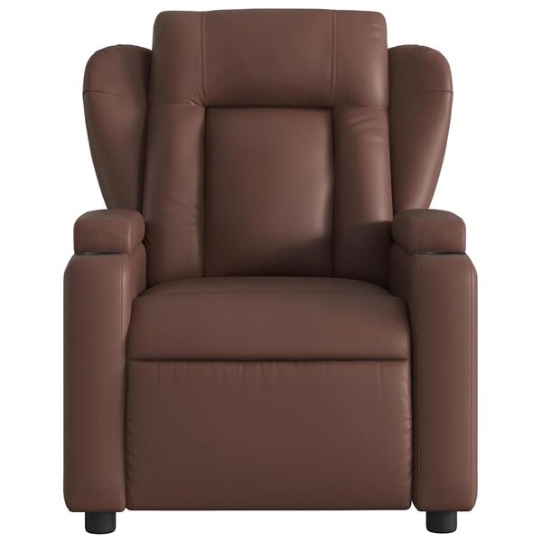 vidaXL Sill&oacute;n de masaje reclinable cuero sint&eacute;tico marr&oacute;n