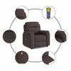 vidaXL Sillón de masaje reclinable de tela marrón oscuro