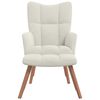 vidaXL Sillón de relax con taburete terciopelo blanco crema