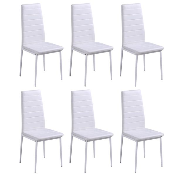 vidaXL Juego de mesa de comedor de 7 piezas en blanco y negro