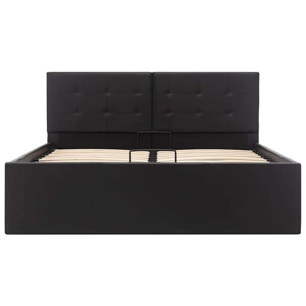 vidaXL Cama canap&eacute; hidr&aacute;ulica cuero sint&eacute;tico negro 120x200 cm