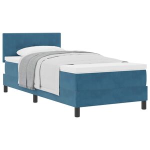 vidaXL Cama tipo Box Spring Azul Oscuro 90 x 190 cm Terciopelo