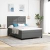 vidaXL Cama tipo Box Spring con colch&oacute;n Gris oscuro 140 x 200 cm tela