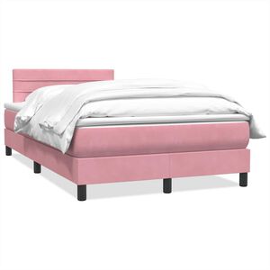 vidaXL Cama box spring con colchón terciopelo rosa 120x210 cm