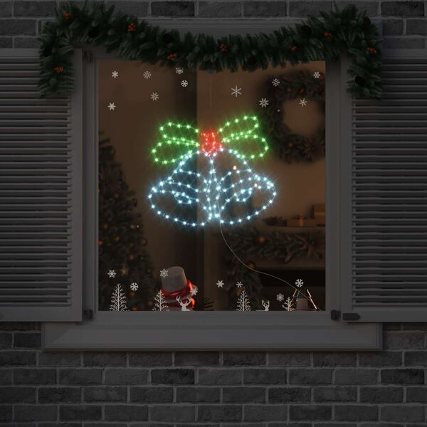 vidaXL Campana de Navidad con 144 LED Multicolor 57 x 47,5 cm PVC