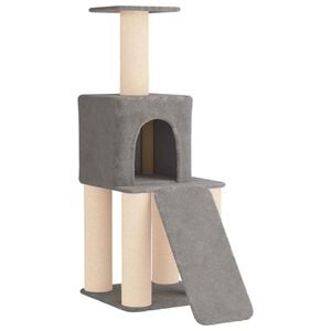 vidaXL &Aacute;rbol para gatos con postes de sisal Gris Claro 146 cm