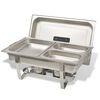 vidaXL Set calentador de comida para buffet 2 piezas acero inoxidable