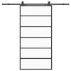 vidaXL Puerta corredera con herrajes negro 102x205 cm ESG vidrio