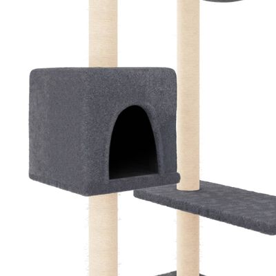 vidaXL Rascador para gatos con postes gris oscuro 82 cm