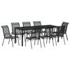 vidaXL Conjunto de Comedor de Jard&iacute;n 9 pcs Negro
