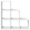 vidaXL Librería biombo de 3 niveles, blanca, 99x29x99 cm, madera de ingeniería
