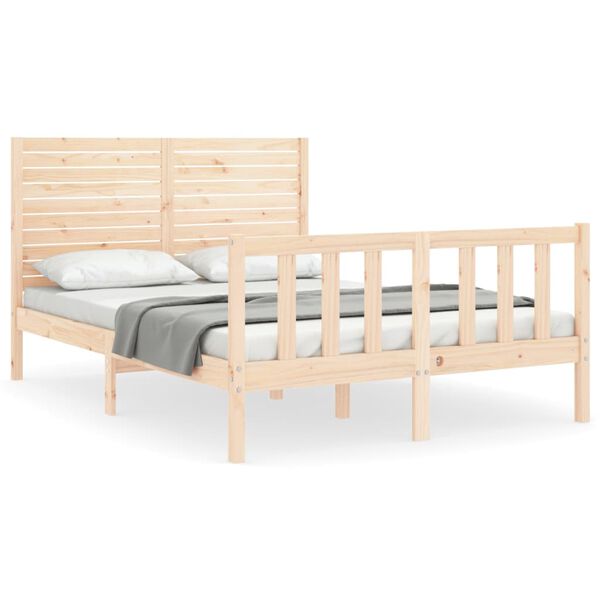 vidaXL Estructura de cama sin colch&oacute;n madera maciza de pino 140x190 cm
