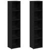 vidaXL Estanter&iacute;a para CDs 2 uds roble negro 21x16x93,5 cm