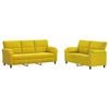 vidaXL Juego de Sof&aacute; 2 pcs Amarillo Terciopelo