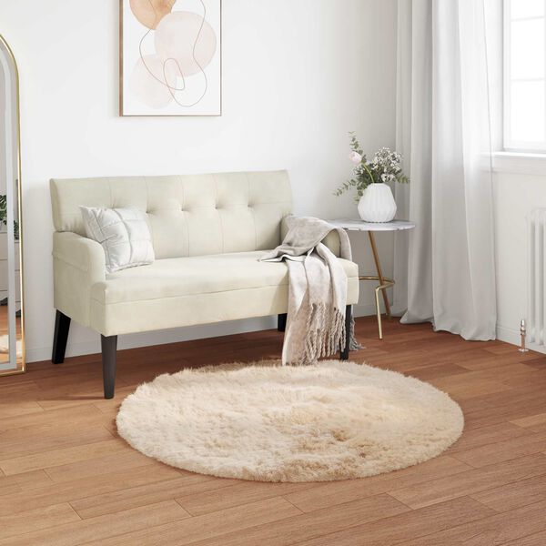 vidaXL Alfombra de Imitaci&oacute;n de Piel de Oveja Tafalla Beige &Oslash; 80 cm