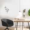 Homemania Adorno de pared Flamingo acero negro 31x50 cm