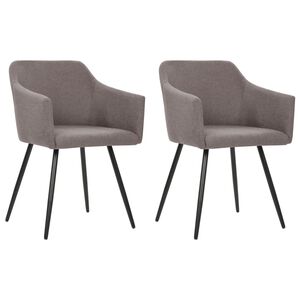 vidaXL Sillas de comedor 2 unidades tela gris taup&eacute;