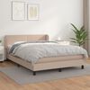 vidaXL Cama box spring con colch&oacute;n cuero sint&eacute;tico capuchino 140x200cm