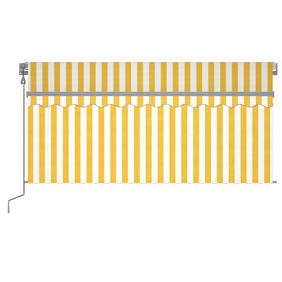 vidaXL Toldo automático persiana LED sensor amarillo blanco 3x2,5 m