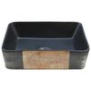 vidaXL Lavabo encimera rectangular cer&aacute;mica negro marr&oacute;n 46x35,5x13 cm