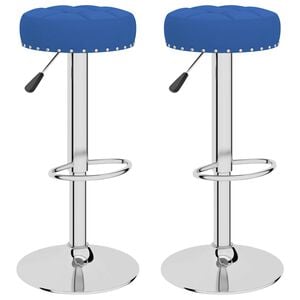 vidaXL Taburetes de cocina 2 unidades tela azul