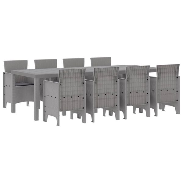 vidaXL Conjunto de Comedor de Jard&iacute;n 9 pcs Blanco Polipropileno