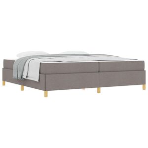 vidaXL Estructura de cama con colch&oacute;n Taup&eacute; 200 x 200 cm tela