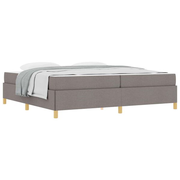 vidaXL Estructura de cama con colch&oacute;n Taup&eacute; 200 x 200 cm tela