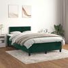 vidaXL Cama box spring con colch&oacute;n terciopelo verde oscuro 120x200 cm