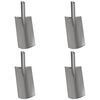 vidaXL Cabeza de pala 4 uds. Plateado 43 x 17 cm