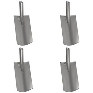 vidaXL Cabeza de pala 4 uds. Plateado 43 x 17 cm