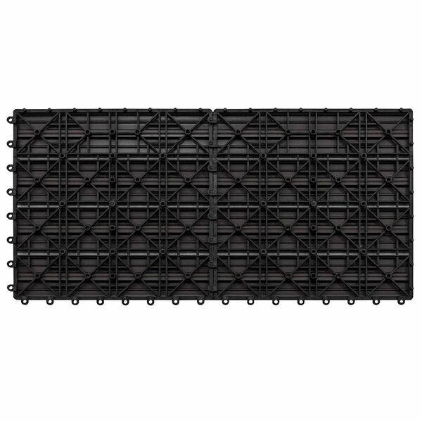 vidaXL Tile de Decking 6 pcs Marr&oacute;n Oscuro 60 x 30 cm WPC