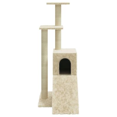 vidaXL Rascador para gatos con postes de sisal color crema 92 cm