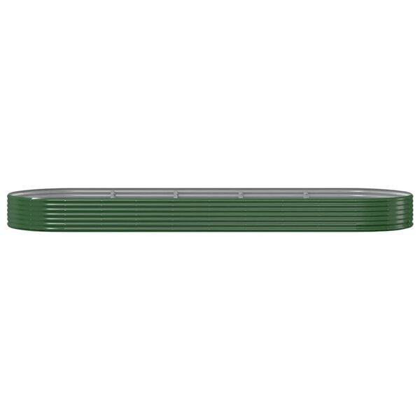 vidaXL Jardinera arriate acero galvanizado verde 450x140x36 cm