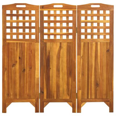vidaXL Biombo de 3 paneles madera maciza de acacia 121x2x120 cm