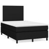 vidaXL Cama box spring con colch&oacute;n tela negro 120x190 cm