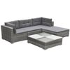 vidaXL Set de muebles de jardín 5 pzas y cojines ratán sintético gris