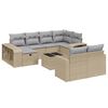 vidaXL Set de sof&aacute;s de jard&iacute;n 11pzas con cojines rat&aacute;n sint&eacute;tico beige