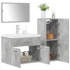 vidaXL Juego muebles de ba&ntilde;o 4 pzas madera contrachapada gris hormig&oacute;n