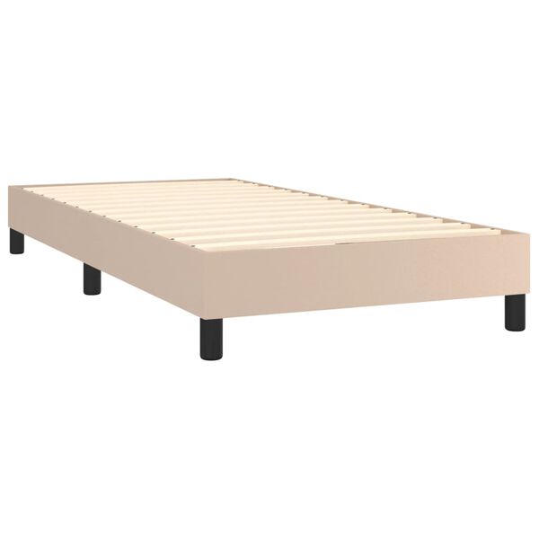 vidaXL Cama box spring con colch&oacute;n cuero sint&eacute;tico capuchino 80x200 cm