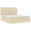 vidaXL Cama con almacenamiento Crema 200 x 200 cm Cuero sint&eacute;tico