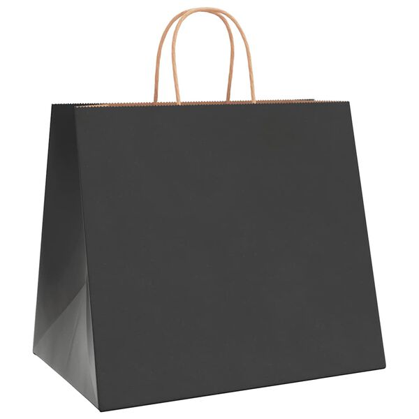 vidaXL Bolsas de papel con asas 250 uds negra 32x22x28 cm